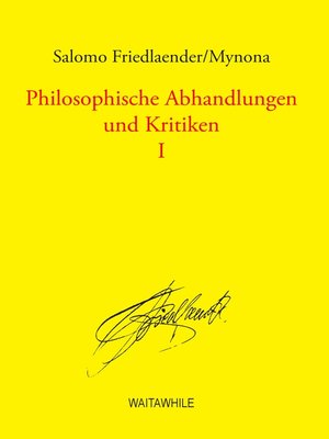 cover image of Philosophische Abhandlungen und Kritiken 1